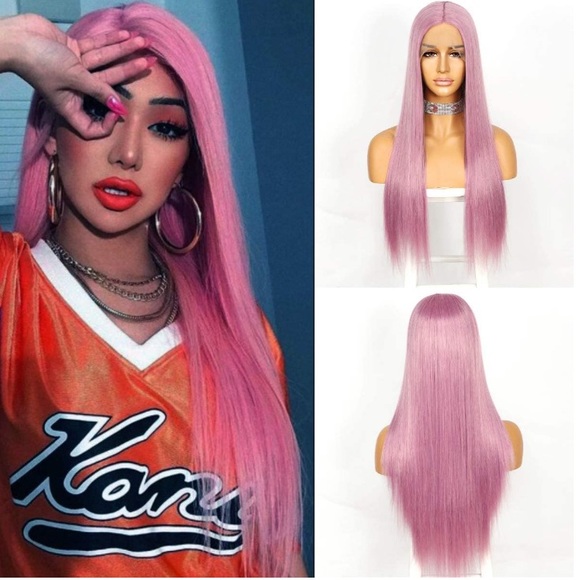 💫22” PINK ROSE STRAIGHT LACE FRONT WIG💫 *NEW*